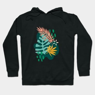 Tropical Leaves - Teal Hoodie